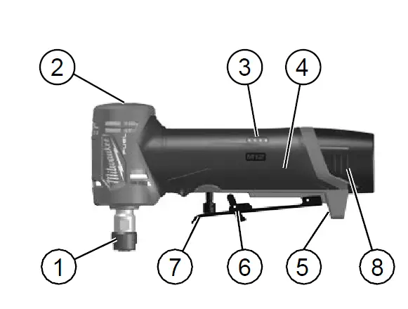milwaukee- M12FDGA-0 -12V 4.0 Ah & -2.0Ah Li-Ion -RedLithium -Brushless- Cordless- Angled -Die -Grinder -11