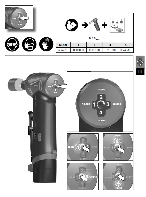 milwaukee- M12FDGA-0 -12V 4.0 Ah & -2.0Ah Li-Ion -RedLithium -Brushless- Cordless- Angled -Die -Grinder -6