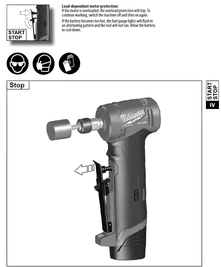 milwaukee- M12FDGA-0 -12V 4.0 Ah & -2.0Ah Li-Ion -RedLithium -Brushless- Cordless- Angled -Die -Grinder -8