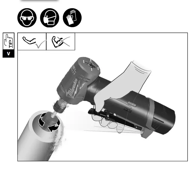 milwaukee- M12FDGA-0 -12V 4.0 Ah & -2.0Ah Li-Ion -RedLithium -Brushless- Cordless- Angled -Die -Grinder -9