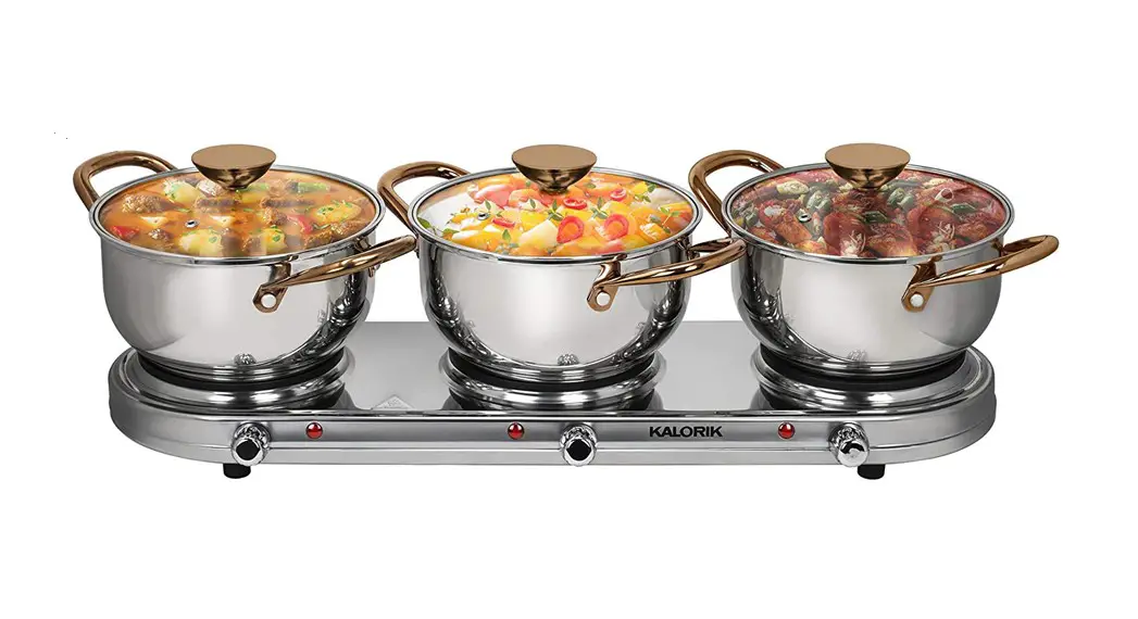 Kalorik Ekp 47828 Triple Burner Buffet Server Set Instruction Manual
