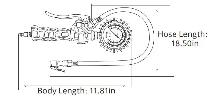 AstroAI ACTGHMBK 230 PSI Tire Inflator Gauge 3
