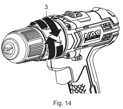 diagram, engineering drawingMAC 18V Combi Drill - Description