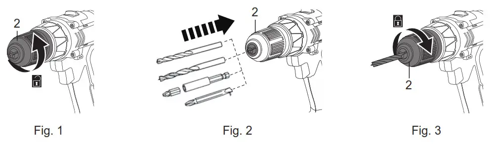 MAC 18V Combi Drill - Inserting