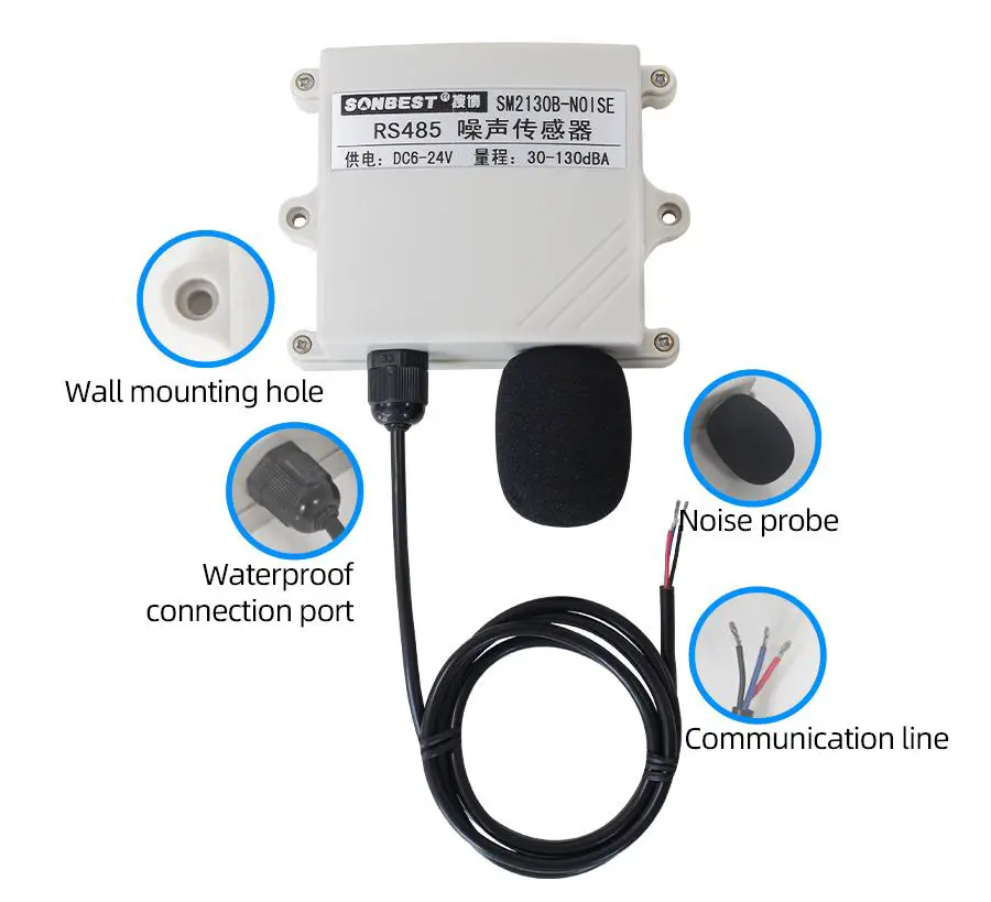 SONBEST SM8765M NOISE Current type 4 20mA Noise Sensor - How to wiring