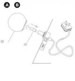 John Lewis Globe USB Table Lamp Product assembly 1