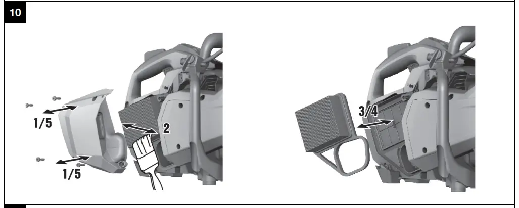 Cleaning or replacing the air filter