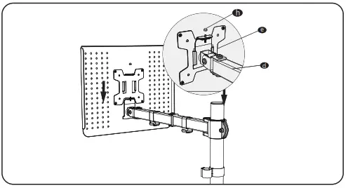 a close upALI Laptop Tray Desk Mount Installation Grommet Hole InstallatioMonitor Mount InstallationMonitor Mount Installation11ghten the n of a logo