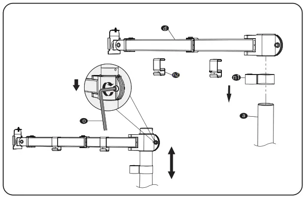 ALI Laptop Tray Desk Mount Installation Grommet Hole Installation