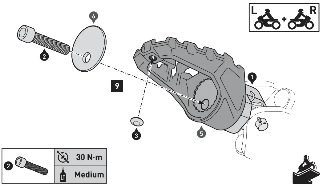 SW-MOTECH FRS.06.112.10200 EVO Footrest Kit for Yamaha Tenere 700 - MONTAGI 5