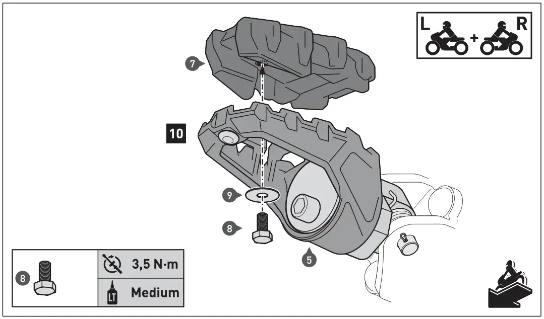 SW-MOTECH FRS.06.112.10200 EVO Footrest Kit for Yamaha Tenere 700 - MONTAGI 6