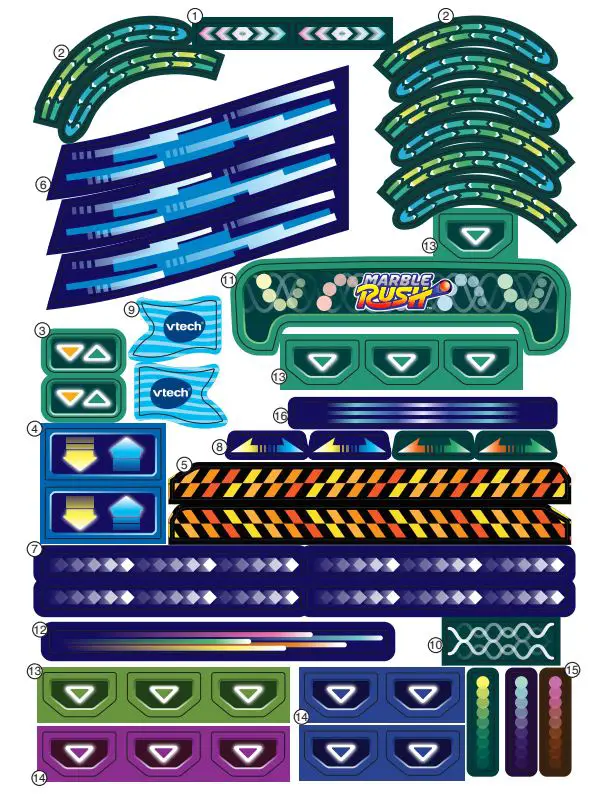 vtech 519403 Marble Rush Corkscrew Challenge Instruction Manual - LABEL APPLICATION