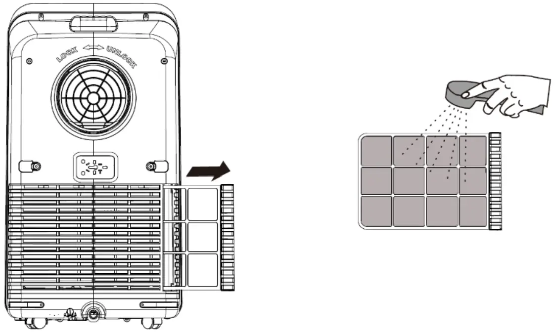 newair NAC08KWH00 3 in 1 Portable Air Conditioner - DUST FILTER