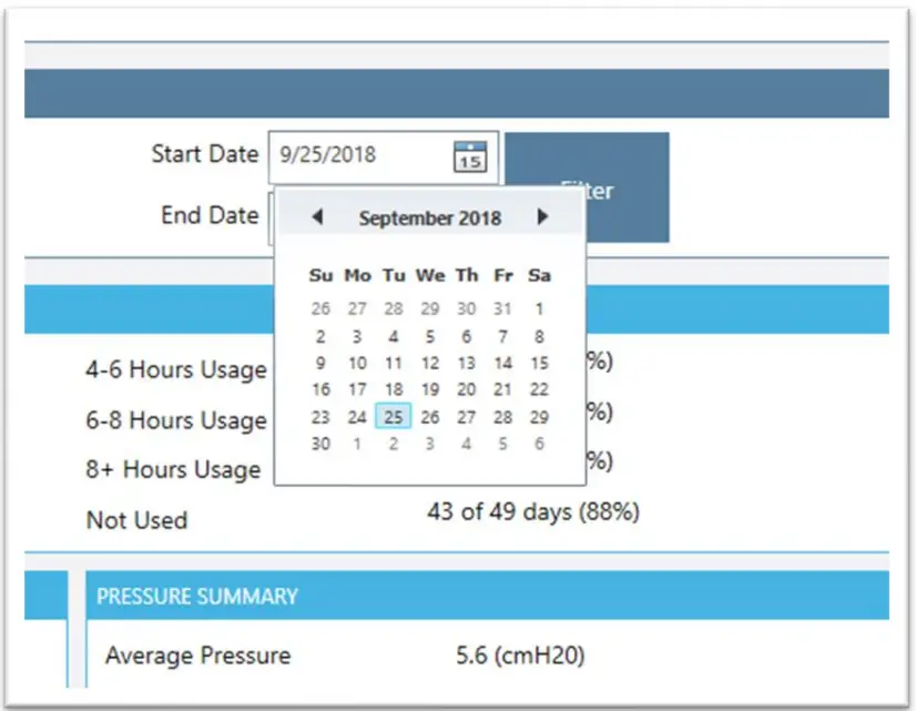 transcend 505000 Micro Smallest and Lightest Travel CPAP - setting 6