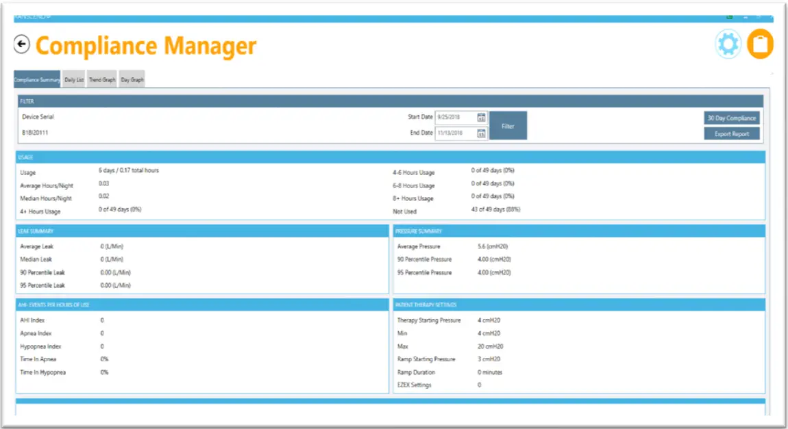 transcend 505000 Micro Smallest and Lightest Travel CPAP - setting 7