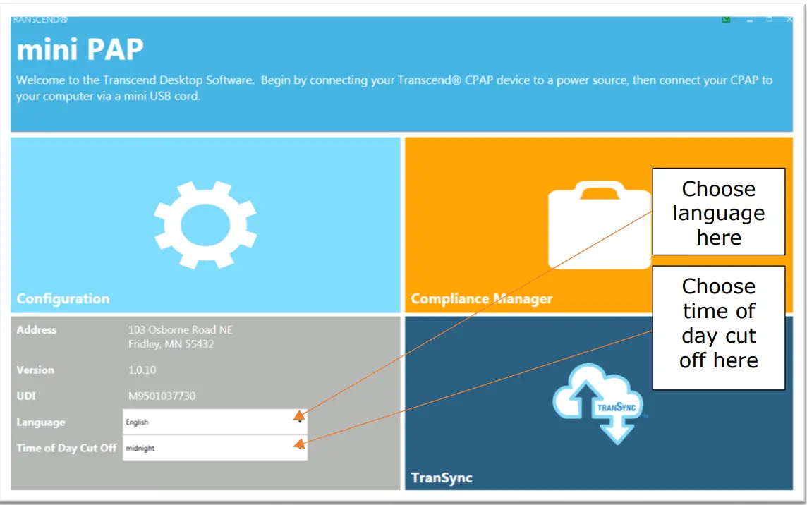 transcend 505000 Micro Smallest and Lightest Travel CPAP - setting 8