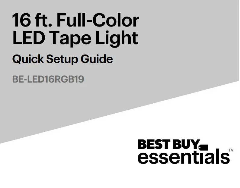 BEST BUY LED Tape Light BE-LED16RGB19 User Guide