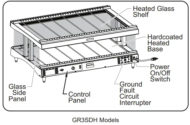 Hatco GR3SDH Single Glo-Ray Heated Glass Merchandising Warmer - Fig 1