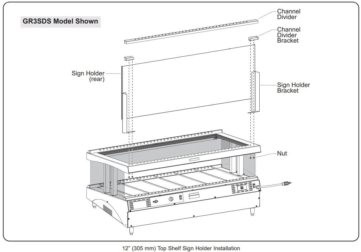 Hatco GR3SDH Single Glo-Ray Heated Glass Merchandising Warmer - Fig 13