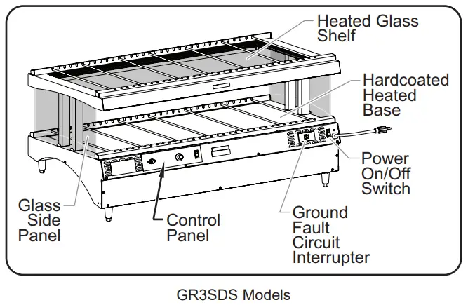 Hatco GR3SDH Single Glo-Ray Heated Glass Merchandising Warmer - Fig 2