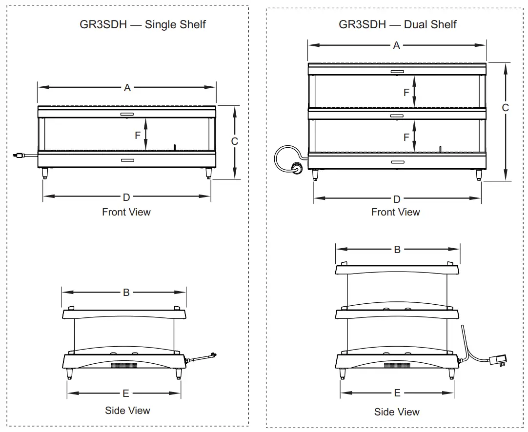 Hatco GR3SDH Single Glo-Ray Heated Glass Merchandising Warmer - Fig 5