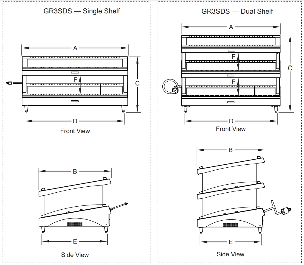 Hatco GR3SDH Single Glo-Ray Heated Glass Merchandising Warmer - Fig 6
