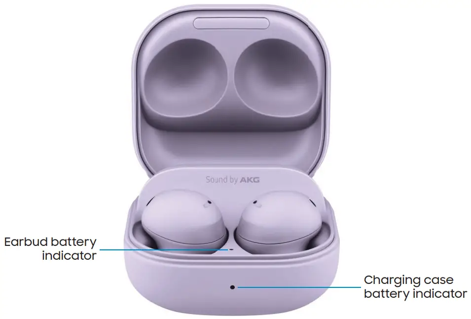 SAMSUNG Galaxy Buds2 Pro True Wireless Bluetooth Earbuds - charge status