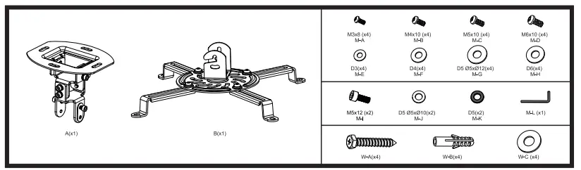 AiSENS-CP03TSR-127-Projector-Ceiling-Mount-1