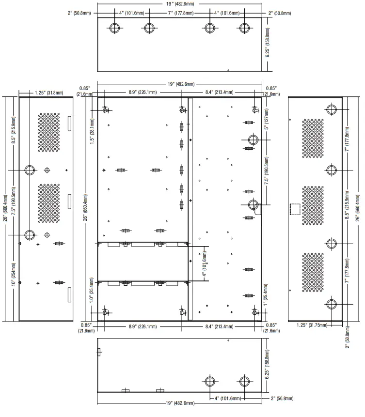 Altronix Maximal11EV Maximal EV Series Expandable Power Systems -Enclosure Dimensions