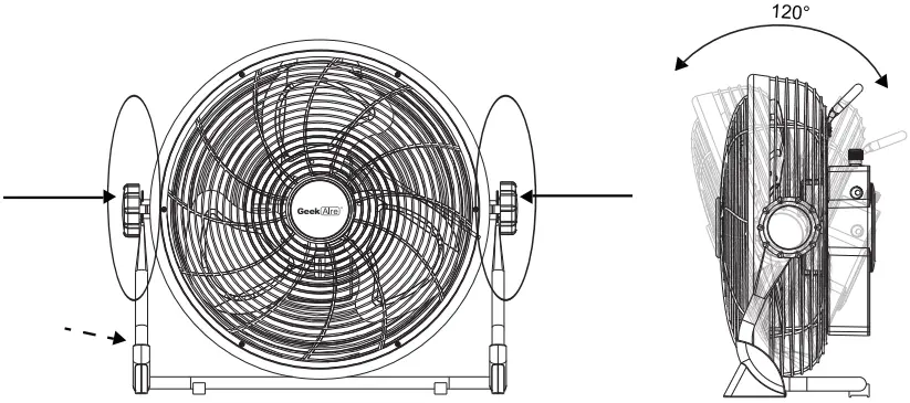Geek Aire CF2 Cordless 16 in. Variable Speed Floor Fan A04