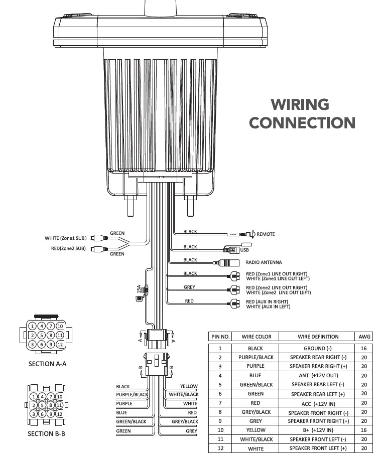 DS18 MRX2 Marine and Powersports Headunit Media Center Receiver (3)