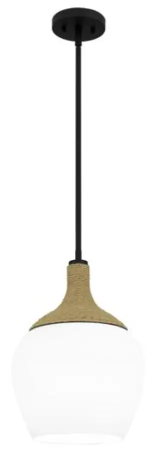 QPPO5603MBK 1-Light Matte Black Shaded Mini Pendant