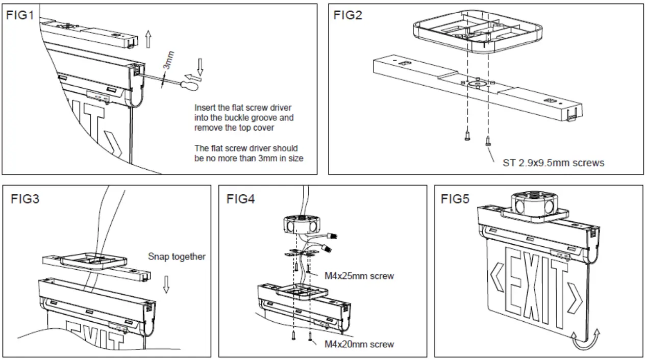 LEDone-LOC-EXIT-3-5WGLW-CL-Clear-Exit-Sign-Series-3