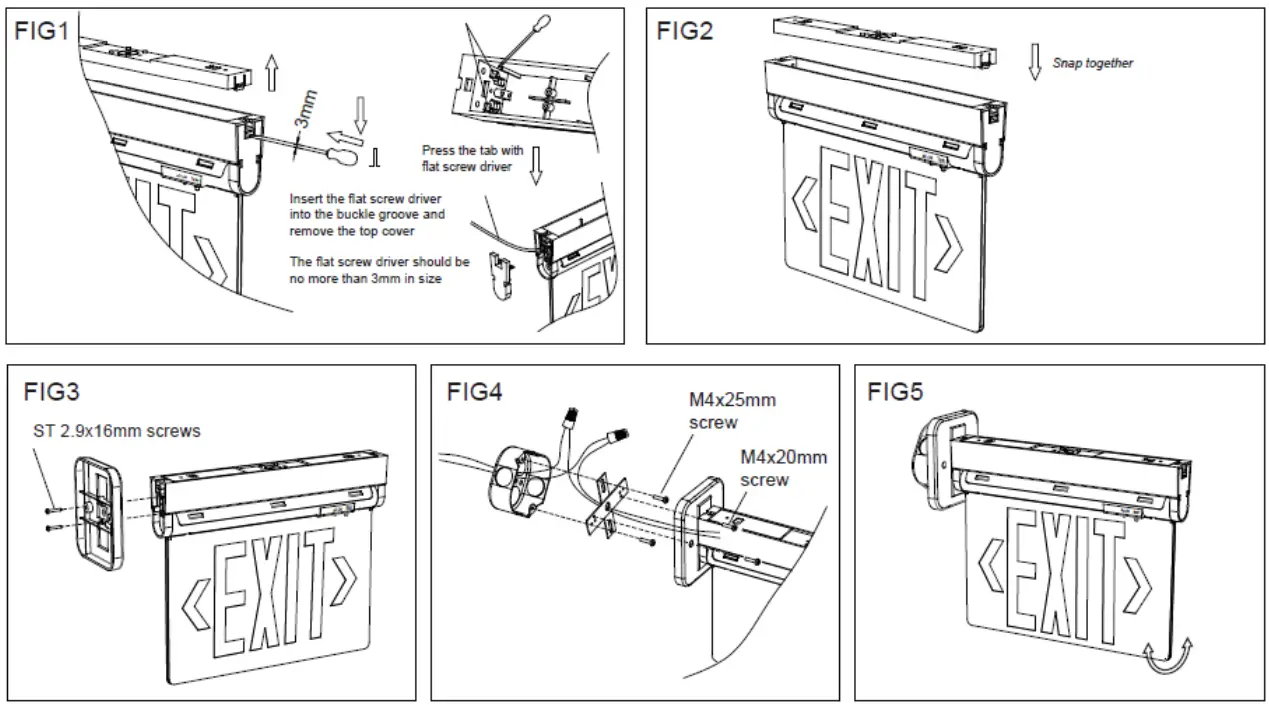 LEDone-LOC-EXIT-3-5WGLW-CL-Clear-Exit-Sign-Series-4