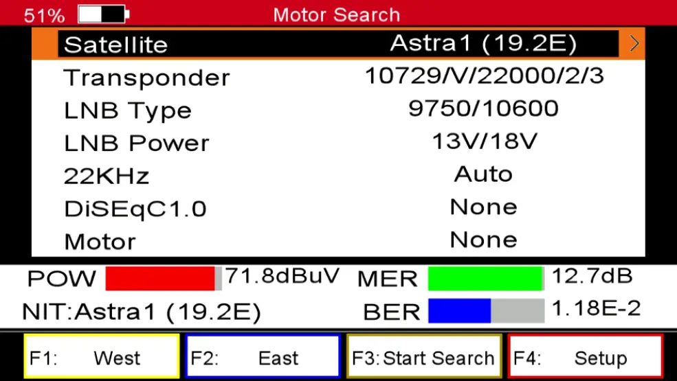 TRIAX UPM 1400 - Satellite menu 14