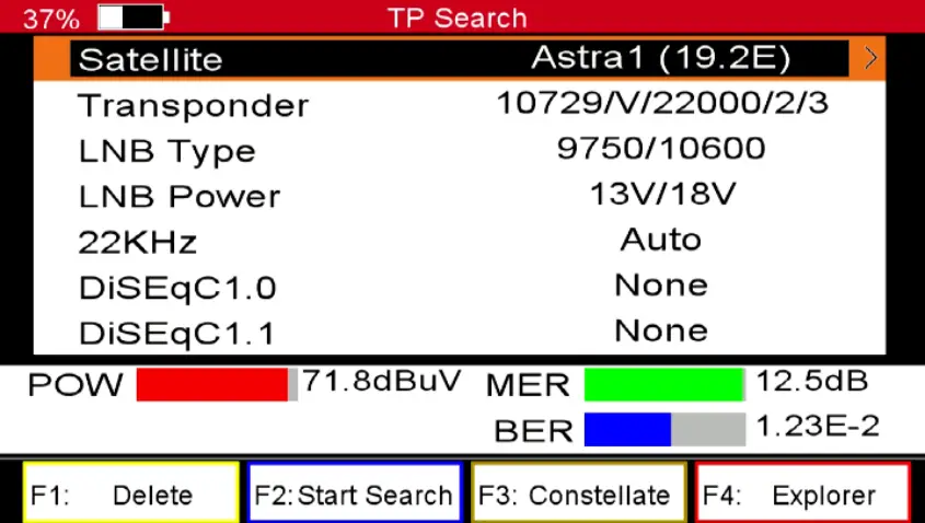 TRIAX UPM 1400 - Satellite menu 2