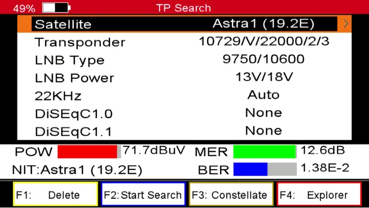 TRIAX UPM 1400 - Satellite menu 22