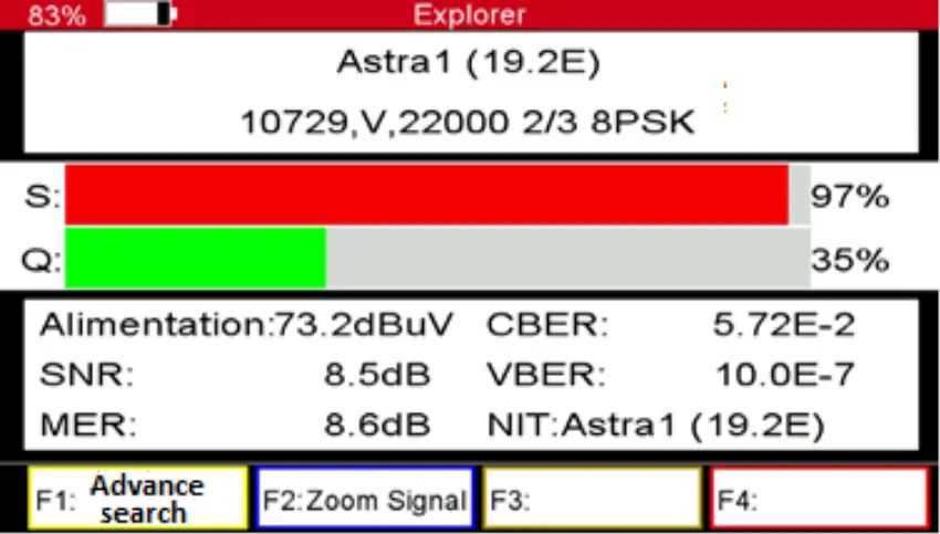 TRIAX UPM 1400 - Satellite menu 3