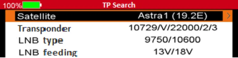 TRIAX UPM 1400 - Satellite menu 5