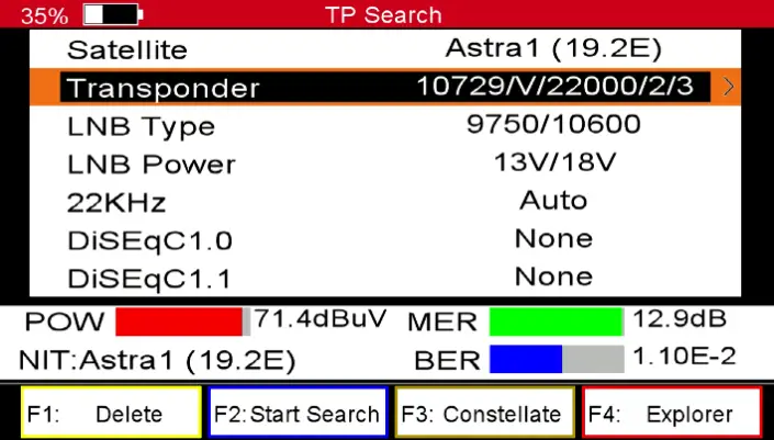 TRIAX UPM 1400 - Satellite menu 7