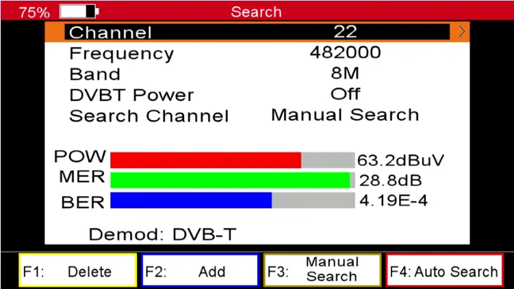 TRIAX UPM 1400 - Terrestrial menu 1