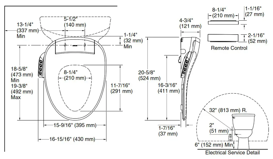 KOHLER K-27142-CR Elongated Bidet Toilet Seat - 1
