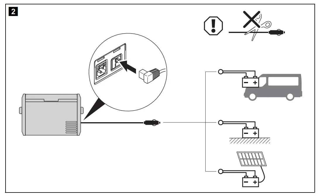 Connecting to a battery: