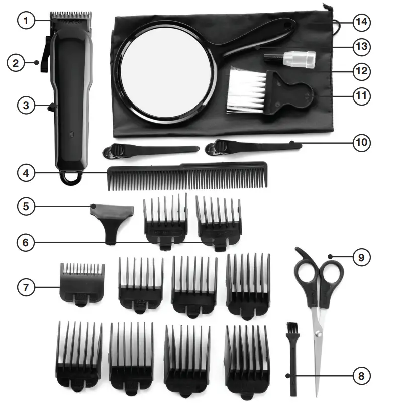 ALDI AP180320 Cordless Clippers - Parts List