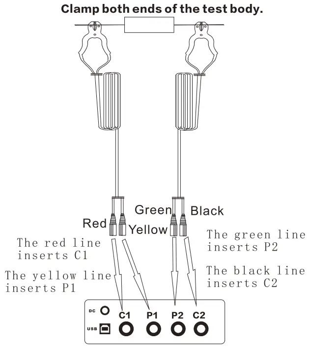 HTC INSTRUMENTS 5252 Handheld DC Resistance Teste - Connection method