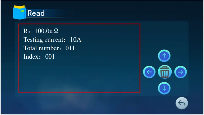 HTC INSTRUMENTS 5252 Handheld DC Resistance Teste - Reading interface