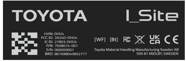 TOYOTA DHU4 Transmitting Antenna Unit - warning