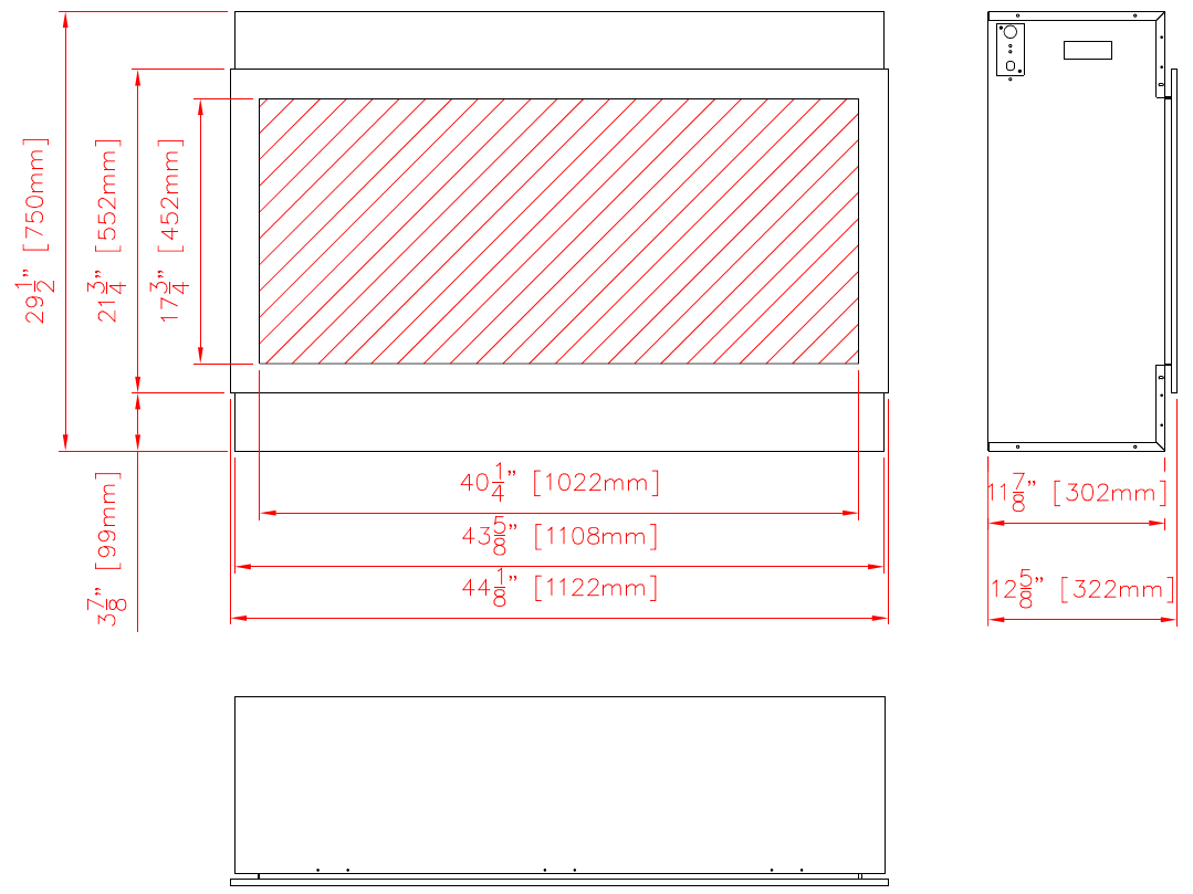 Remii 102745 XT 45 In Extra Tall Deep Built In Electric Fireplace - fig 1