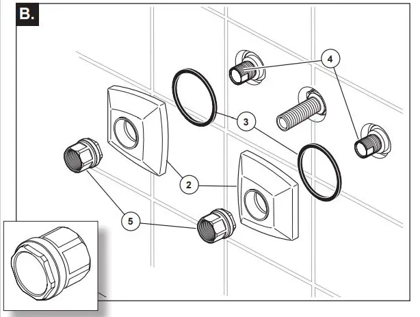 BRIZO T704 Two Handle Wall Mounted Tub Filler Instruction Manual - HANDLE BASE INSTALLATION