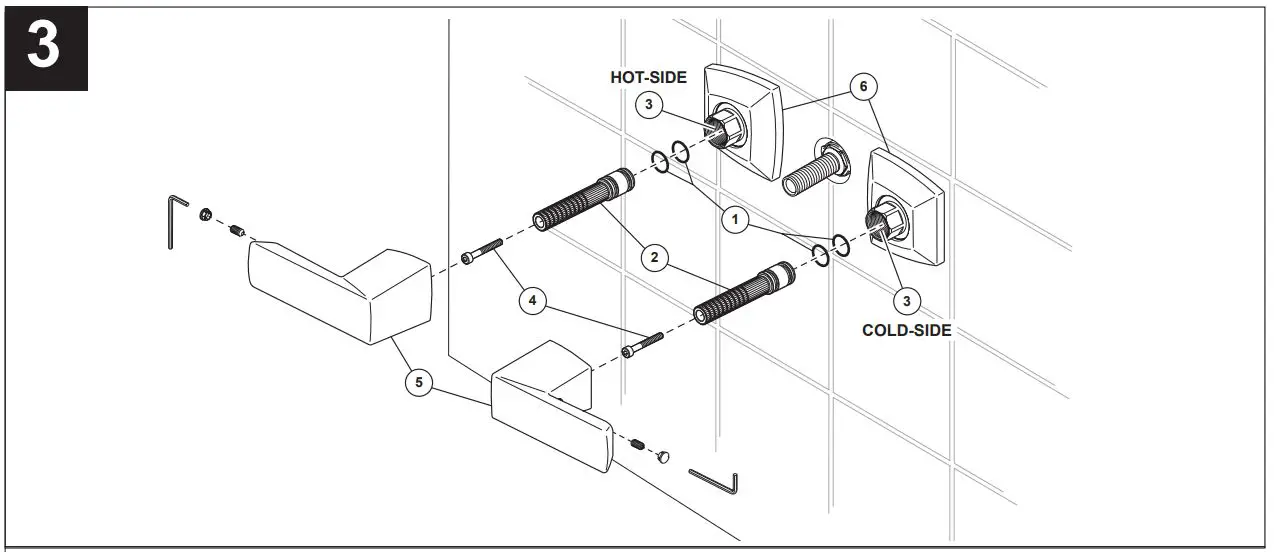 BRIZO T704 Two Handle Wall Mounted Tub Filler Instruction Manual - HANDLE INSTALLATION 2